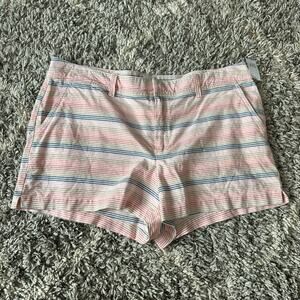 NWT Gap Pink Rainbow Stripe Chino City Shorts Size 16 NEW